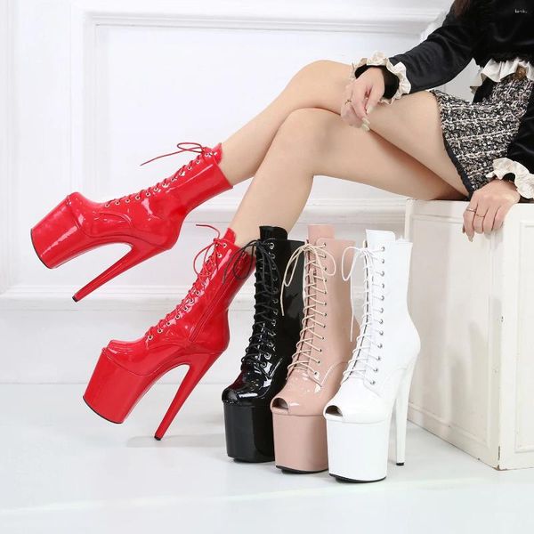 Scarpe da ballo LAIJIANJINXIA 20 CM/8 pollici PU Superiore Moderna Sexy Discoteca Pole Tacco Alto Piattaforma Stivali da Donna SY-A114-1