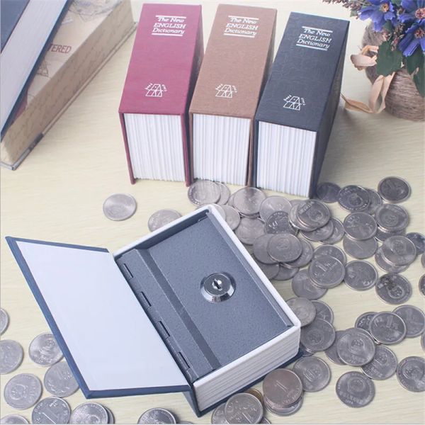 Boxen Wörterbuch Mini Safe Box Buch Geld Hidden Secret Security Safe Lock Bargeld Geldmünze Aufbewahrung Schmuckschließfach für Kindergeschenke