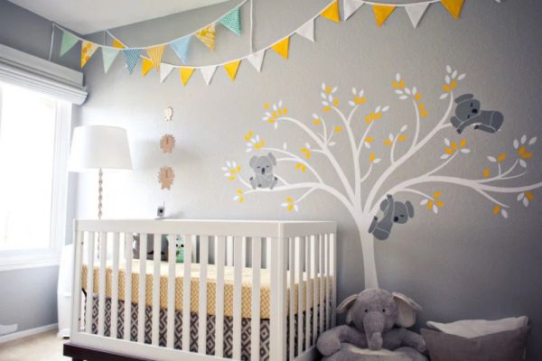 Aufkleber Koala-Familie auf weißem Ast, Vinyl-Wandaufkleber, Kinderzimmer-Aufkleber, Kunst, abnehmbares Wandbild, Baby-Kinderzimmer-Aufkleber, Zuhause D456B