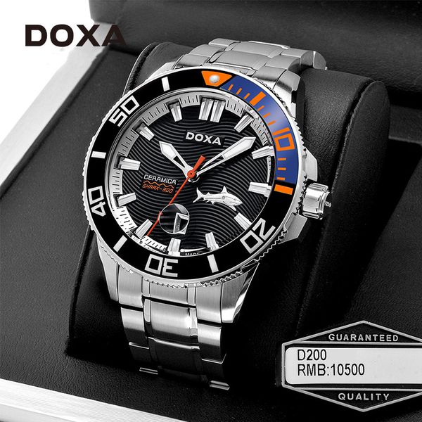 2024 Doxa Assista Big Shark Top Top Brand Luxo Aço inoxidável de aço de aço masculino Luminous Sports Diving 46mm Water Ghost Watch Hot New Products