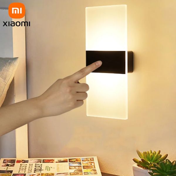 Suportes xiaomi usb recarga sem fio casa decoração luzes de parede led iluminação interior para quarto cabeceira varanda corredor lâmpadas luz da noite