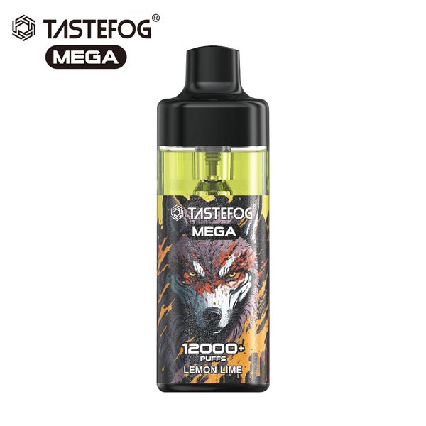 Tastefog Original Mega 12000 E Сигарета Перезаряжаемая RGB Светодиодная светодиодная светящаяся одноразовая одноразовая легенда Vape Crystal.