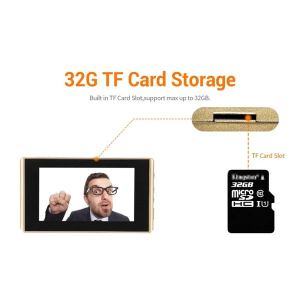 4,3 Zoll 1080p Video Peephole Digital Türkameras Türklingel 160 Grad Winle Peephole -Zuschauer Video Auge Outdoor -Tür Bellfore Peephole -Zuschauer