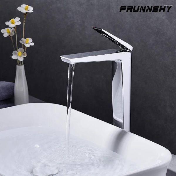 Rubinetti per lavandino del bagno Rubinetto per lavabo cromato Miscelatore Cooper di alta qualità in ottone massiccio e rubinetti per acqua fredda da appoggio FR603