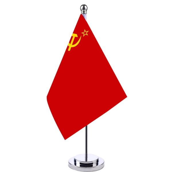 Zubehör 14 x 21 cm großes Mini-Banner der Sowjetunion, Tischflaggen-Set