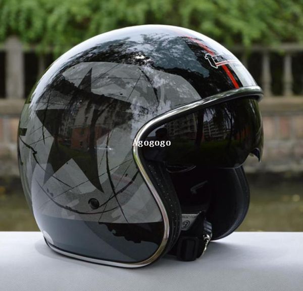 casco capacetes vintage vetro uomo donna039s Tanked Racing Casco aperto Jet Casco Chopper casco moto7658653