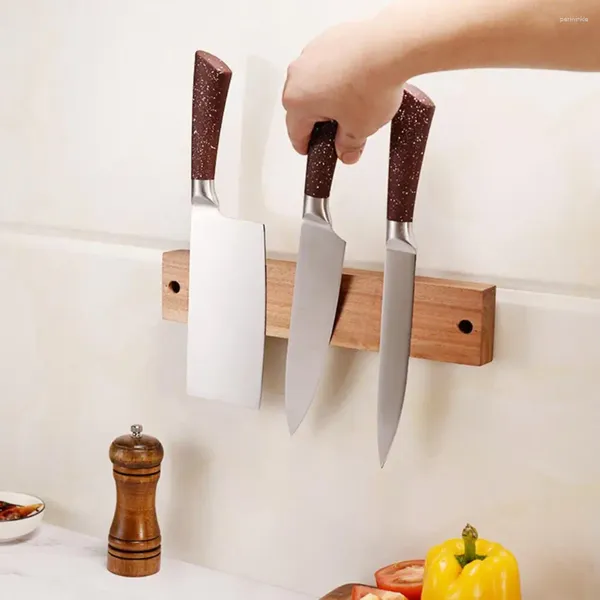 Küche Lagerung Holz Cutter Halter Magnetische Platzsparende Wand-montiert Rack Mit Leistungsstarke Magnet Streifen Für Utensil