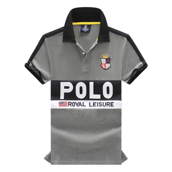 Camisa polo de algodão puro com gola virada para baixo, novo estilo de verão para homens, padrão de bordado elegante mostra sabor e estilo