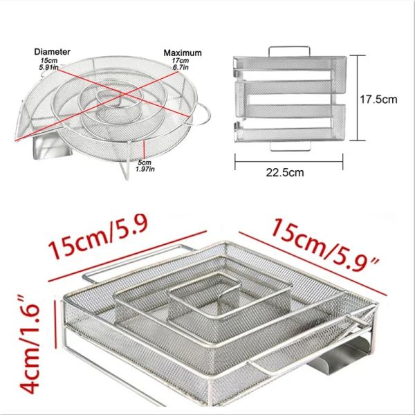 Generatore di fumo freddo a maglie per barbecue Scatola per affumicatura con trucioli di legno Pancetta Pesce Salmone Carne Strumenti per affumicatore Strumenti per barbecue in acciaio inossidabile