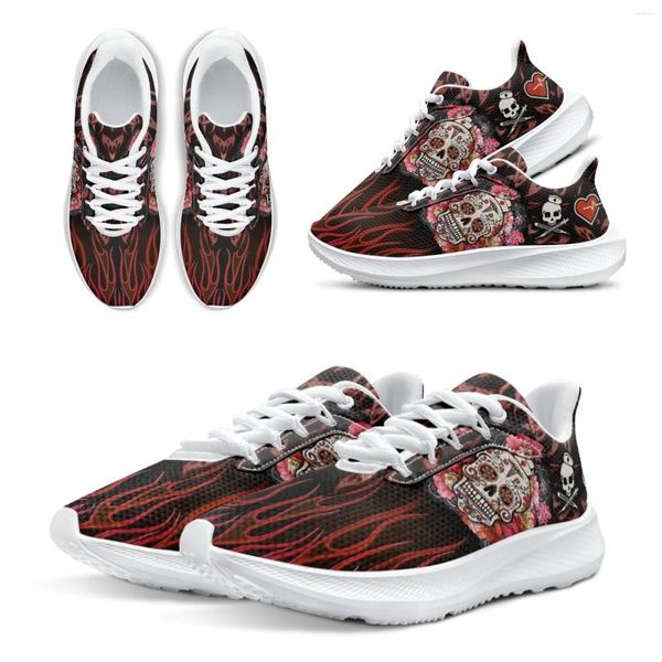 Scarpe casual INSTANTARTS Skull Designer da donna Running Gothic Fitness Sneakers Arrampicata all'aperto