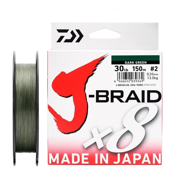 J-BRAID GRAND Original 8 Linha de Pesca Trançada Comprimento 150M 300M 10-60lb Linha PE Equipamento de Pesca Linha Trançada Fabricada no Japão Linhas 240315