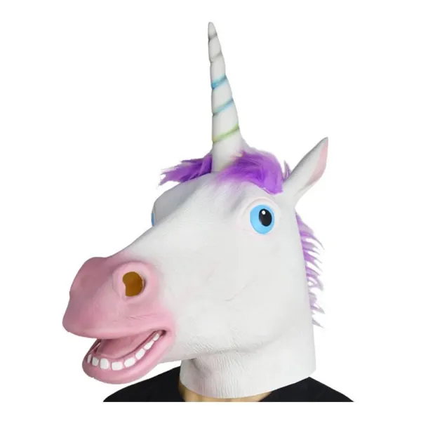 Masken Tiermaske Einhorn Deluxe Neuheit Halloween Kostüm Party Latex Tierkopf für Erwachsene