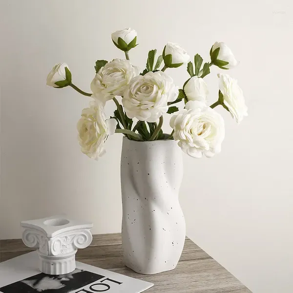 Вазы BHM Nordic Light Luxury Twisted Flower Vase Ceramic Внутренняя глазированная гидропонная творческая домашняя гостиная