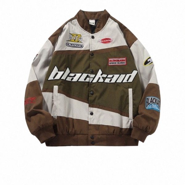 Männer Racer Jacke Patchwork Vintage Oberbekleidung Hip Hop Y2k Fi Motorrad Mantel Reißverschluss Pilot Jacke Streetwear Jacken Männlich D0FN #