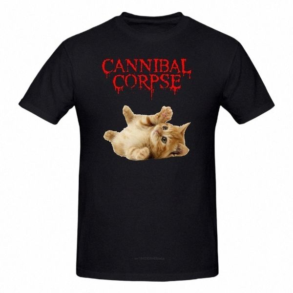 Canibal Corpse T Shirt Cat Print Camisas Gráficas Plus Size Homens Cott Camisetas Atacado Homens de Manga Curta Camiseta Impressionante 28gk #