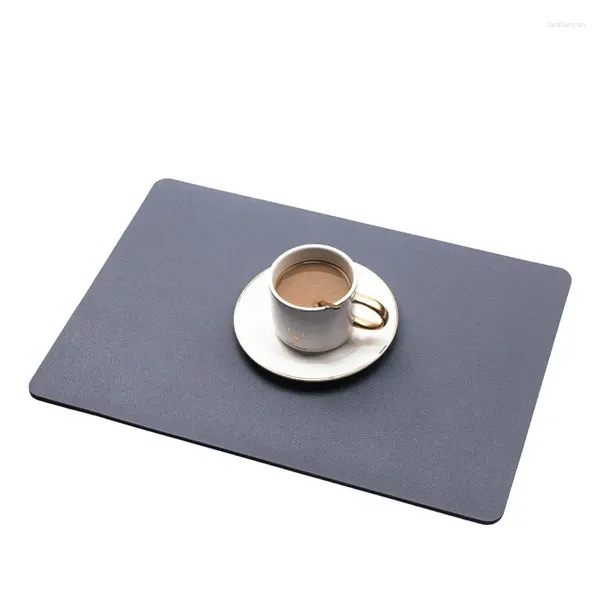 Tischdecke 6 teile/satz Doppel Seite Verwenden PU Tischsets Esszimmer Matte Öl Beweis Küche Geschirr Pad Kaffee Tee Ort