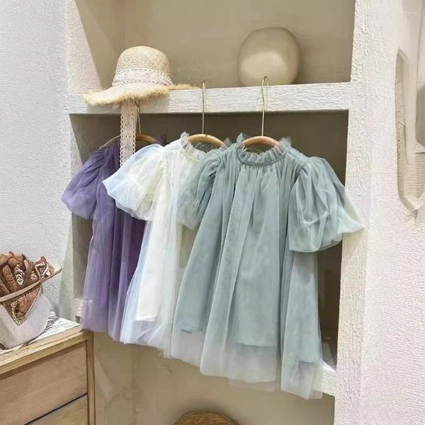 Mädchen Kleider Mädchen Kleid Großhandel 2024 Sommer Koreanische Version Gaze Prinzessin Kleidung