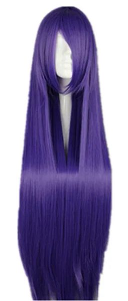 Wigs Feishow Capelli Purple Diamond Blue 40 pollici/100 cm Long Sintetico Sintetico Resistente al calore COSTUMENTO COSTUTTO COSTRUAGGI