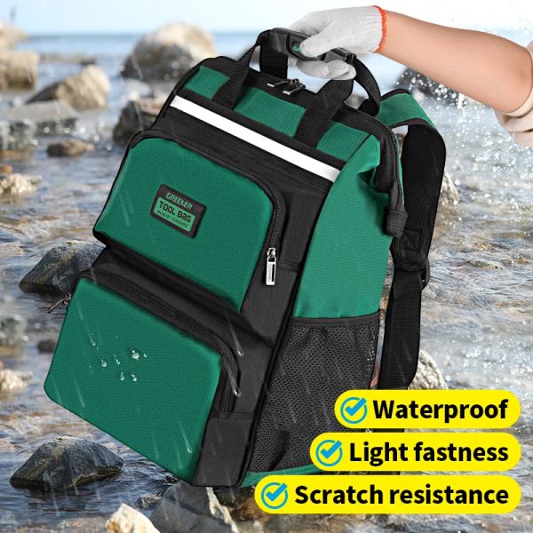 Gereedschapstassen зеленый рюкзак из ткани Оксфорд, прочная и долговечная портативная сумка для хранения, многофункциональный специальный набор инструментов для электрика