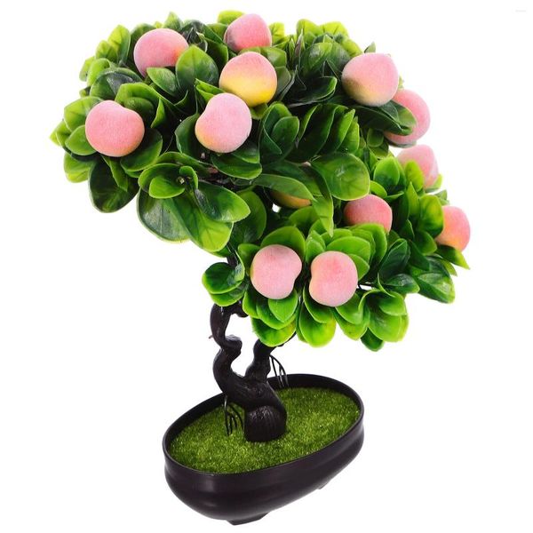 Fiori decorativi Frutta artificiale Decorazioni per la casa Simulazione Bonsai Ornamento Pianta in vaso di plastica Albero con ufficio simulato