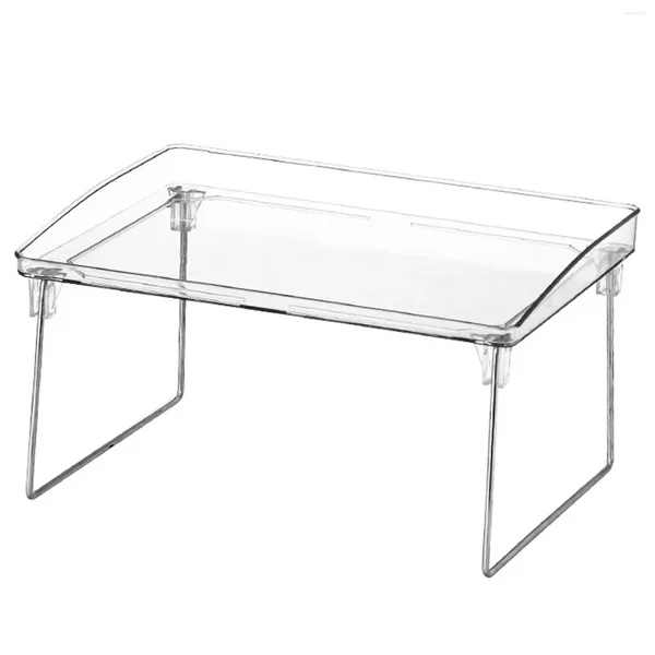 Prateleira transparente de acessórios de armazenamento de cozinha fácil de montar dobrável para decoração de mesa de casa