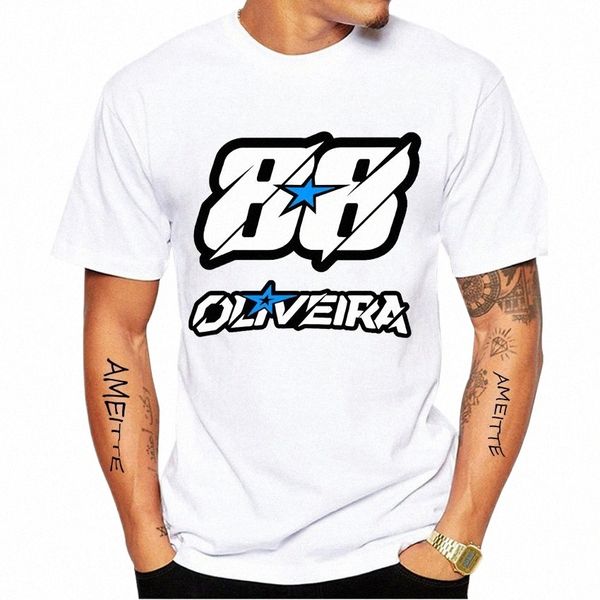 Nuovi uomini di estate manica corta 2023 Miguel Oliveira 88 Rider T-shirt Moto Sport Boy Casual Tees Moto Equitazione White Tops C5v3 #