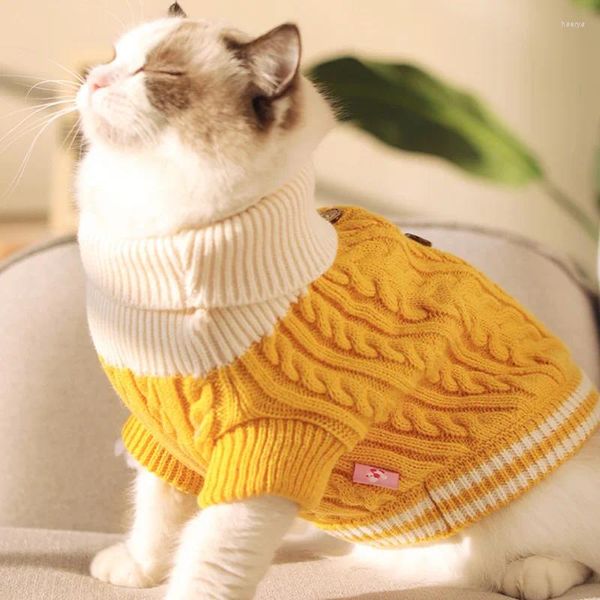 Cão vestuário gatos camisola casaco pequeno roupas inverno outono estilo doce outwear filhote de cachorro vestido pet malhas shih tzu roupas