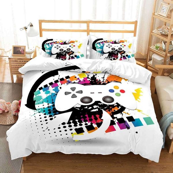 Gamepad Kids Bedding Set Game Gamer Modern Devet Sets Queen King Single Size Comforter 2/3pcs Cover Quilt