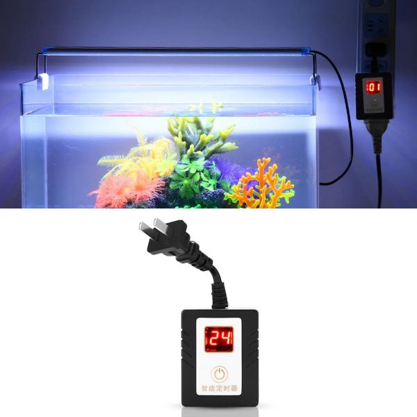 Illuminazione Temporizzatore regolabile per luce dell'acquario, timer per acquario, sistema di prese di temporizzazione, 110 V, 220 V