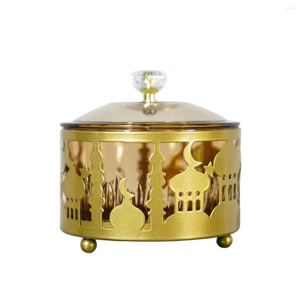 Garrafas de armazenamento bandeja metal comida ramadan placa ornamento decorativo servindo prato pequeno trinket organizador plástico festa jantar pratos