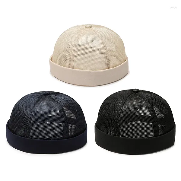 Шариковые кепки, летние женские и мужские шляпы арендодателя, сетчатые дышащие однотонные кепки без полей, тонкие дыни, уличные повседневные солнцезащитные козырьки в стиле хип-хоп