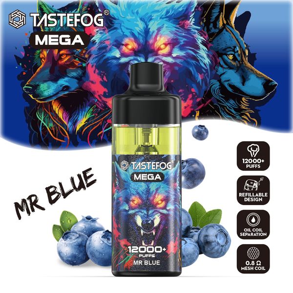 Tastefog Mega 12000 Puffs Hot продавать RGB Light Preciled Eliquid Ondayable Vape Pen