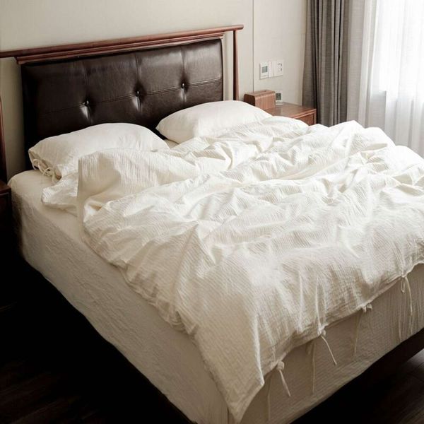 Originale Ecologia Natura Cotone Non Tinto Piumino Twin Completo Queen 3/4 pezzi Copripiumino Set di biancheria da letto Copriletto Fodere per letto