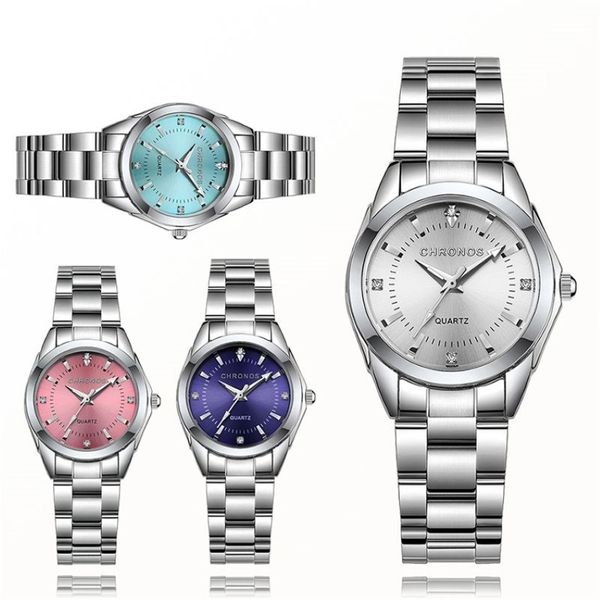 Chronos feminino luxo strass aço inoxidável relógios de quartzo senhoras relógio de negócios japonês movimento quartzo relogio feminino 201283k