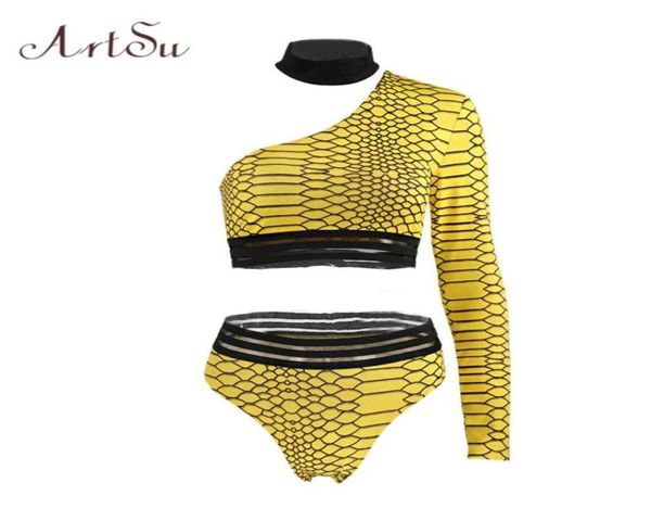 Set corto estivo da 2 pezzi da donna, monospalla, giallo, con spalle scoperte, top corto, pantaloncini scozzesi, tuta Boho ASSU2010149014216600905