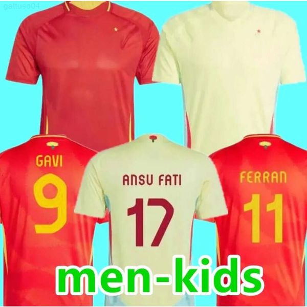 Maglia da calcio Spagna 2024 Euro Cup Dani Olmo Gerard Moreno Aymeric Laporte Fabian Ruiz Mikel Oyarzabal Alvaro Morata Maglia nazionale Home Away Kid Kit