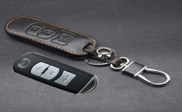 Auto Styling Echtes Leder Auto Schlüssel Fob Fall Halter Tasche Für Mazda ATENZA3 AxelaMazda 63191035