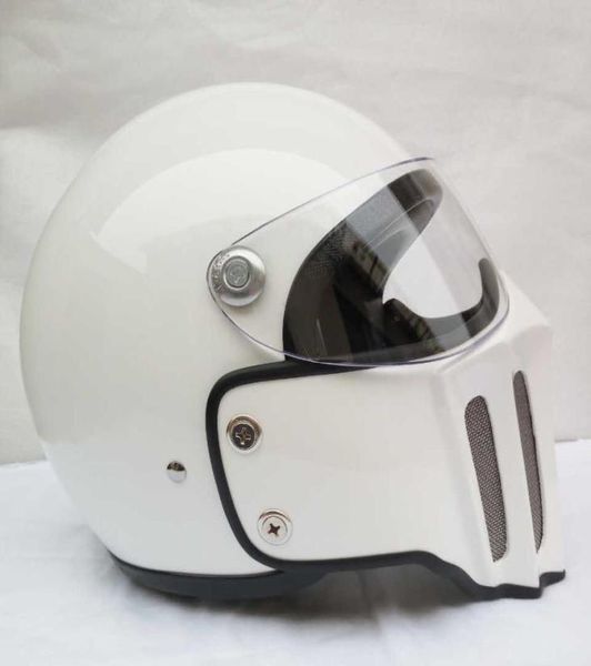 DOT FPR Full Face Catcycle Helmet con Maschera per maschera in fibra di vetro per Dirt Bike Cafe Racer Casco Custom Motocross Cycross Cycling Chopper CR4098973