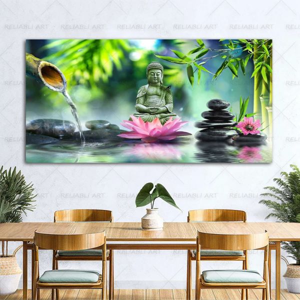 Buddha Bambus Zen Poster und Drucke Leinwand Malerei moderne Wand Kunst Bilder für Wohnzimmer Home Dekoration Cuadros kein Rahmen