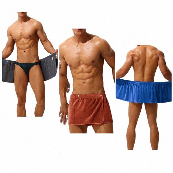 Sexy Männer Mikrofaser Pyjamas Shorts Bademantel Schlaf Bottoms Männer Nachtwäsche Kurze Handtuch Hosen Seite Split Bademantel Culottes Weiche 645R #