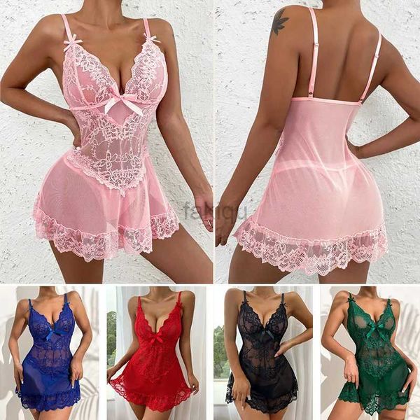 Gonna sexy Set sexy Lingerie sexy pigiama erotico da donna pigiama di pizzo vestiti trasparenti sexy Babydoll abiti erotici lingerie sexy pigiama caldo 24326