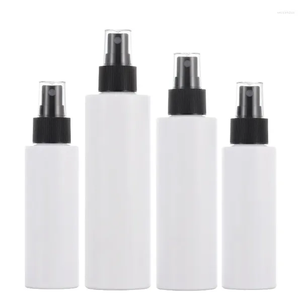 Bottiglie di stoccaggio 20 pezzi Spray da viaggio Pompa riutilizzabile in plastica nera Imballaggio cosmetico Bottiglia di toner vuota bianca in PET da 100 ml 150 ml 200 ml