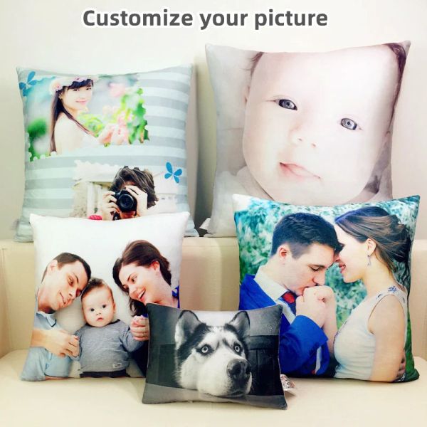 Custiera foto personalizzazione quadrata cuscino quadrati di divano cuscino cuscino di divano decorativo regalo di Natale coppia foto cuscinetto cuscino