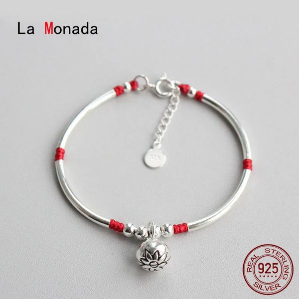 LA MONADA RED LINHA PARA MANÇA 925 STERLING SLATER BRACELET TUBE TUBO RED LINHA BRACELETS CORRONHA PAR