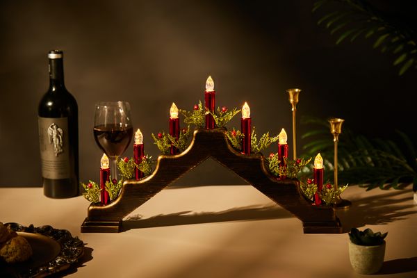 Mesa de jantar de férias luz de ponte LED luz decorativa LED luz de vela simulada de Natal 16 peças por caixa