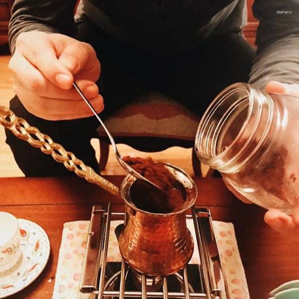 Tazze Caffettiera turca fatta a mano Pentole per tè arabo ottomano Espresso 100 Macchina in rame prodotta in Turchia