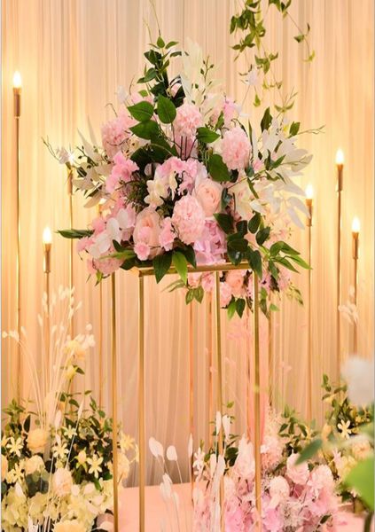 Seta rosa fiori artificiali palla centrotavola disposizione testa decorazione piombo strada per sfondo matrimonio tavolo fiore5666952