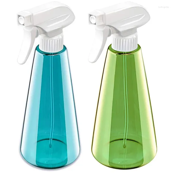 Garrafas de armazenamento 2Pack Spray Garrafa 500ml Pulverizador de névoa fina recarregável vazio para limpeza de ar refrescante jardinagem verde azul