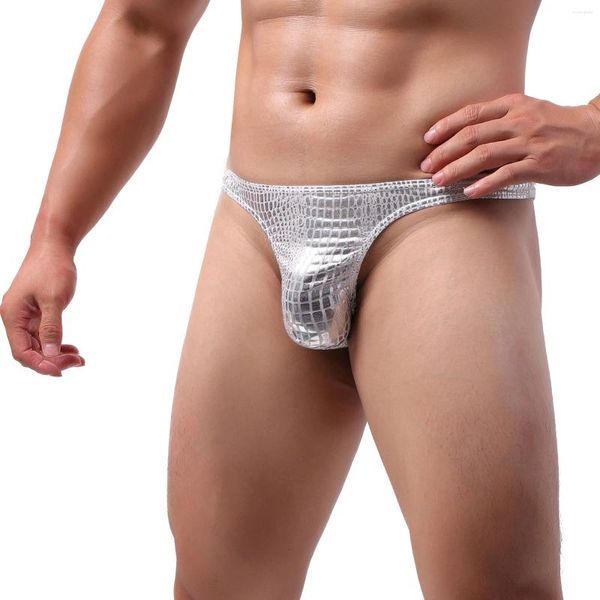 Cuecas homem sexy bulge pênis bolsa roupa interior cintura larga cinto fino homens u convexo tanga briefs gay 2024