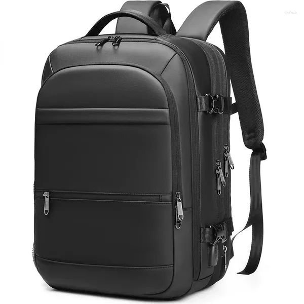 Mochila 17 polegadas impermeável preto marémembrana grande capacidade interface de mochilas escolares para saco de carregamento mochilas masculinas